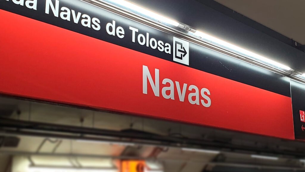 Navas Metro L1 station entrance in Barcelona