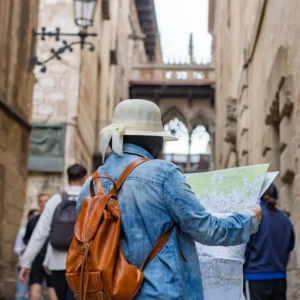 Exploring Barcelona with a map